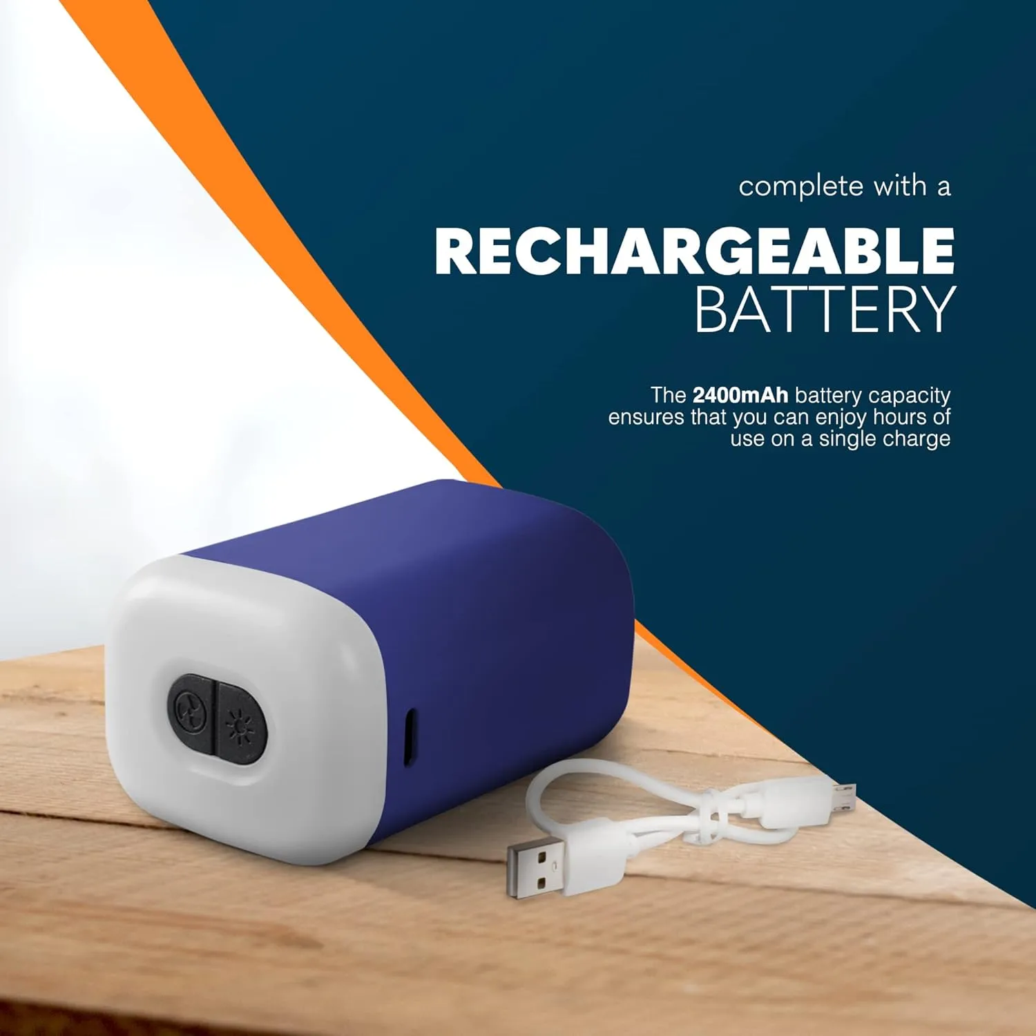 Portable Air Pump with Inflation & Deflation, Camping Lantern, and Power Bank – 2400mAh Battery, SOS Light, Compact for Camping, Outdoors, Hiking, Air Beds, Vacuum Storage Bags, & Pools