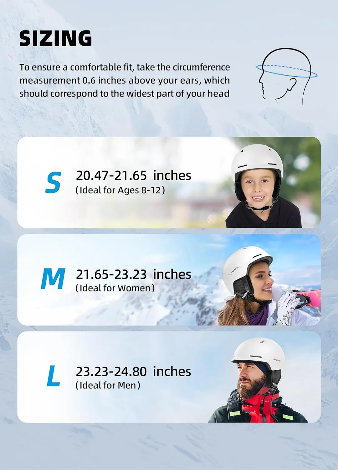 Ski Helmet, Lightweight Adult Snowboard Helmet with Sturdy PC Shell & Shock-Absorbing EPS Foam & Soft Lining, Adjustable Snow Sport Helmets 10 Vents Men/Women