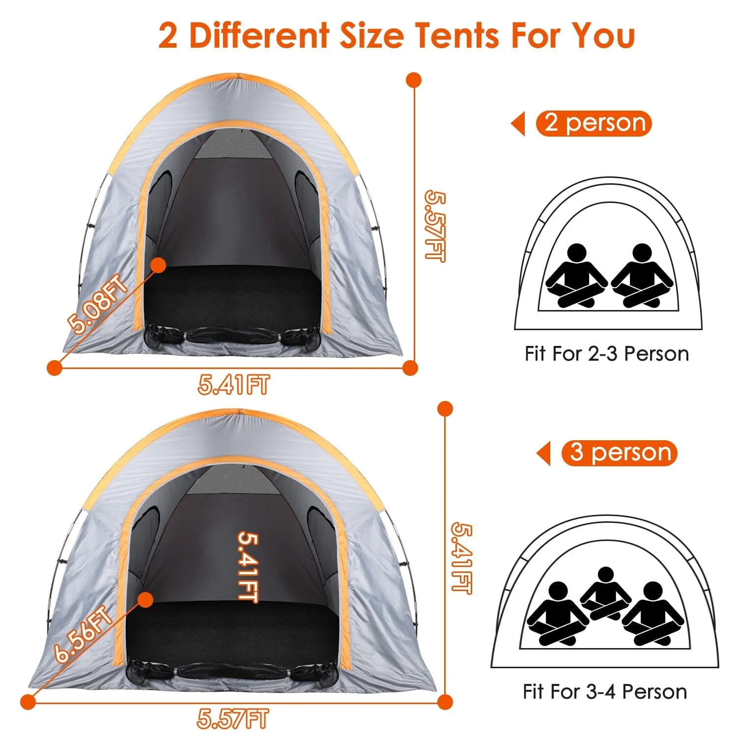 Truck Bed Tent Waterproof Windproof Pickup Truck Tent with Carry Bag