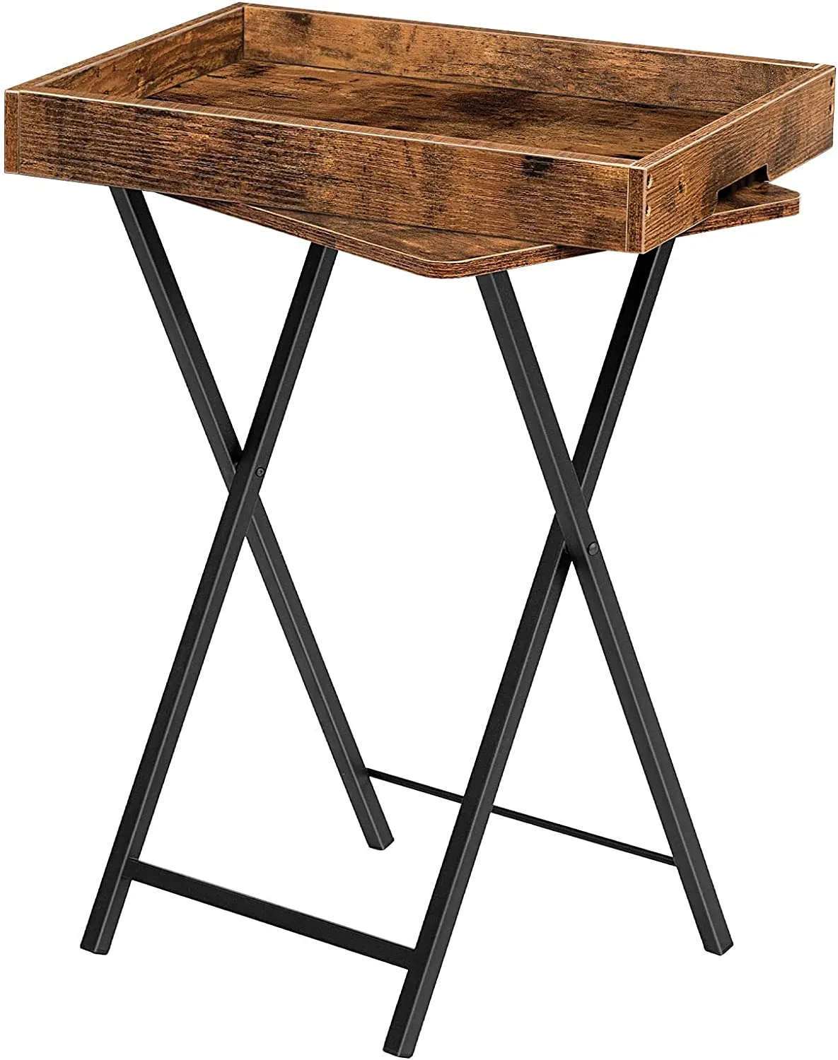 TV Tray Table, Folding Table with Removable Serving Tray, Portable End Table