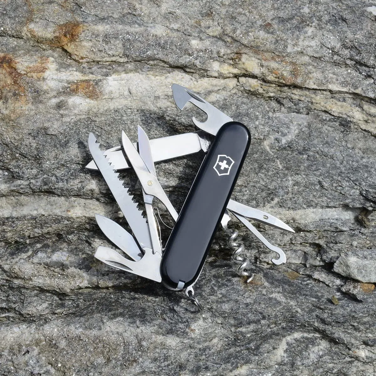 Victorinox Swiss Army Huntsman Pocket Knife, Black