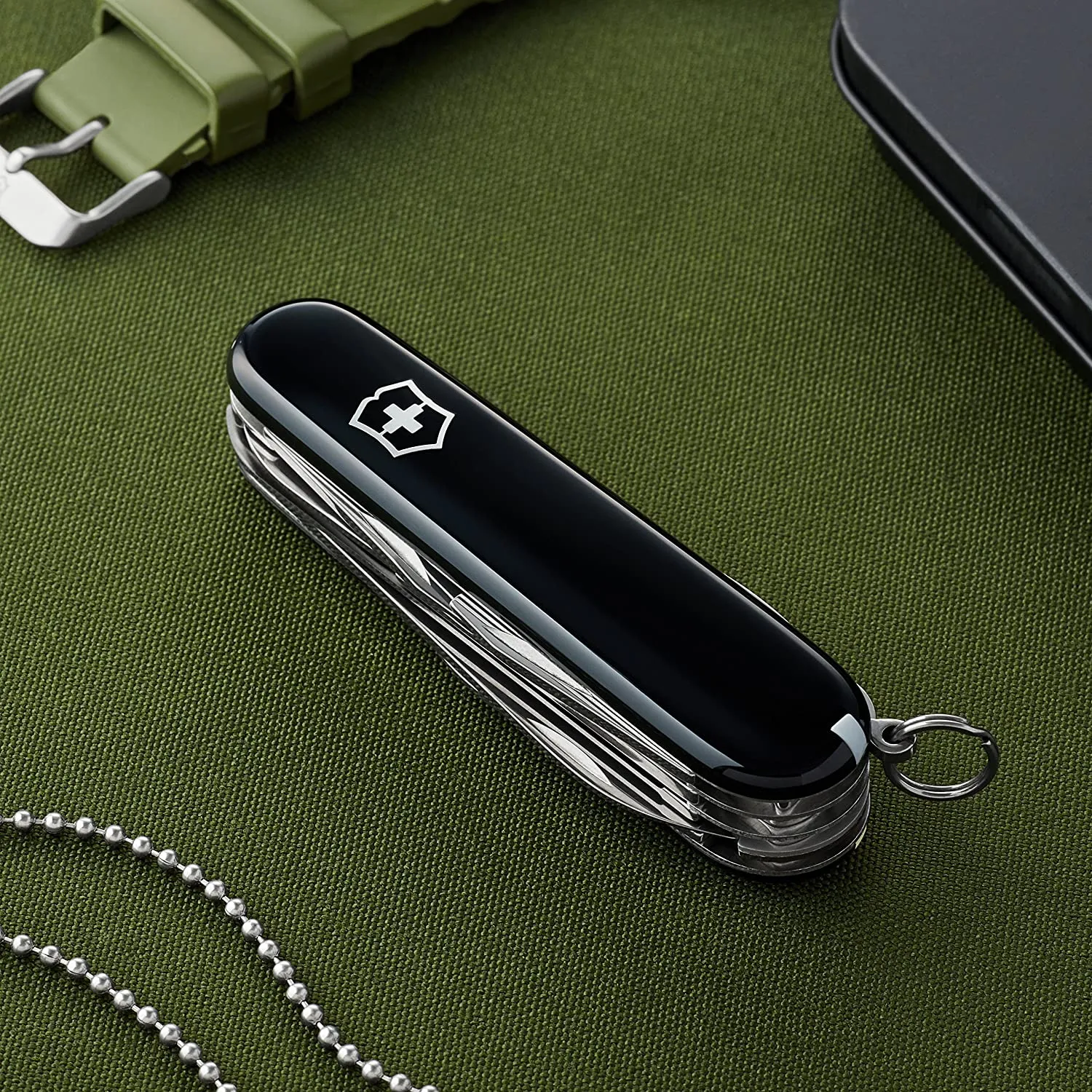 Victorinox Swiss Army Huntsman Pocket Knife, Black