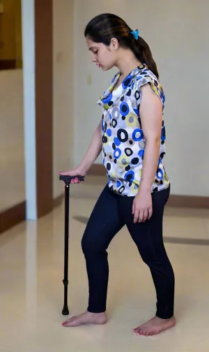 Walking Stick For Old Age Height Adjustable Aluminum Lightweight for Patients, Old People, Physically Challenged - Anti Slip Base JSB W09
