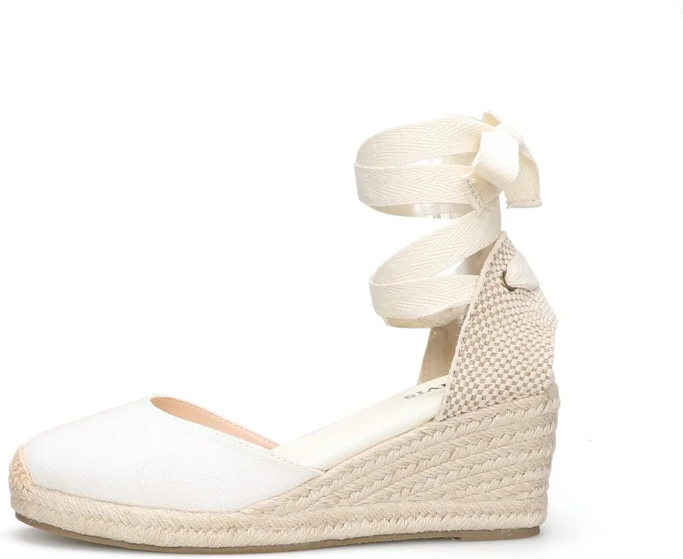 Womens Platform Wedges Espadrilles, 3" Wedge, Soft Ankle-Tie Strap, Closed Toe, Classic Summer Sandals