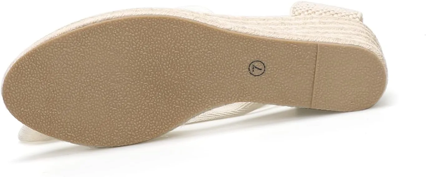 Womens Platform Wedges Espadrilles, 3" Wedge, Soft Ankle-Tie Strap, Closed Toe, Classic Summer Sandals